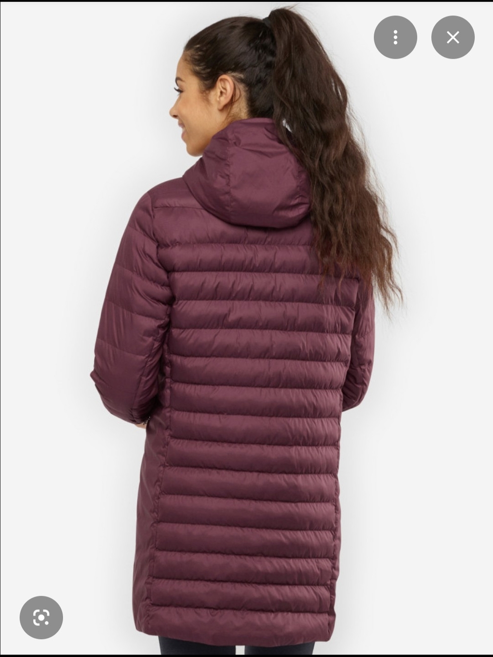 Salomon Long Quilted Puffer Coat - Mauve - Picture 7 of 9